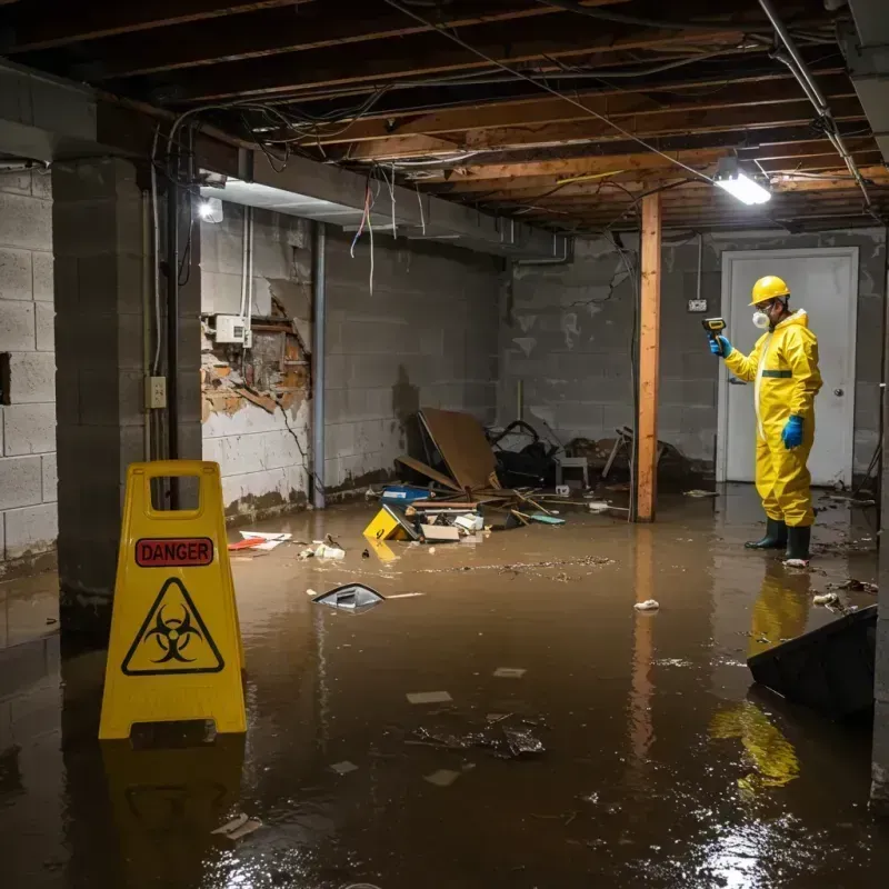 Flooded Basement Electrical Hazard in Caney, KS Property